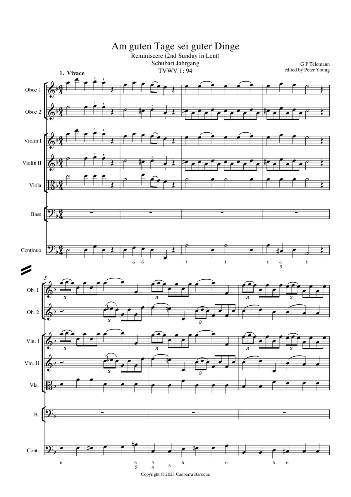 Am guten Tag sei guter Dinge, TWV 1:94 - Page 1
