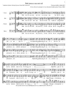 Deh torna a me mio sol (a 4)