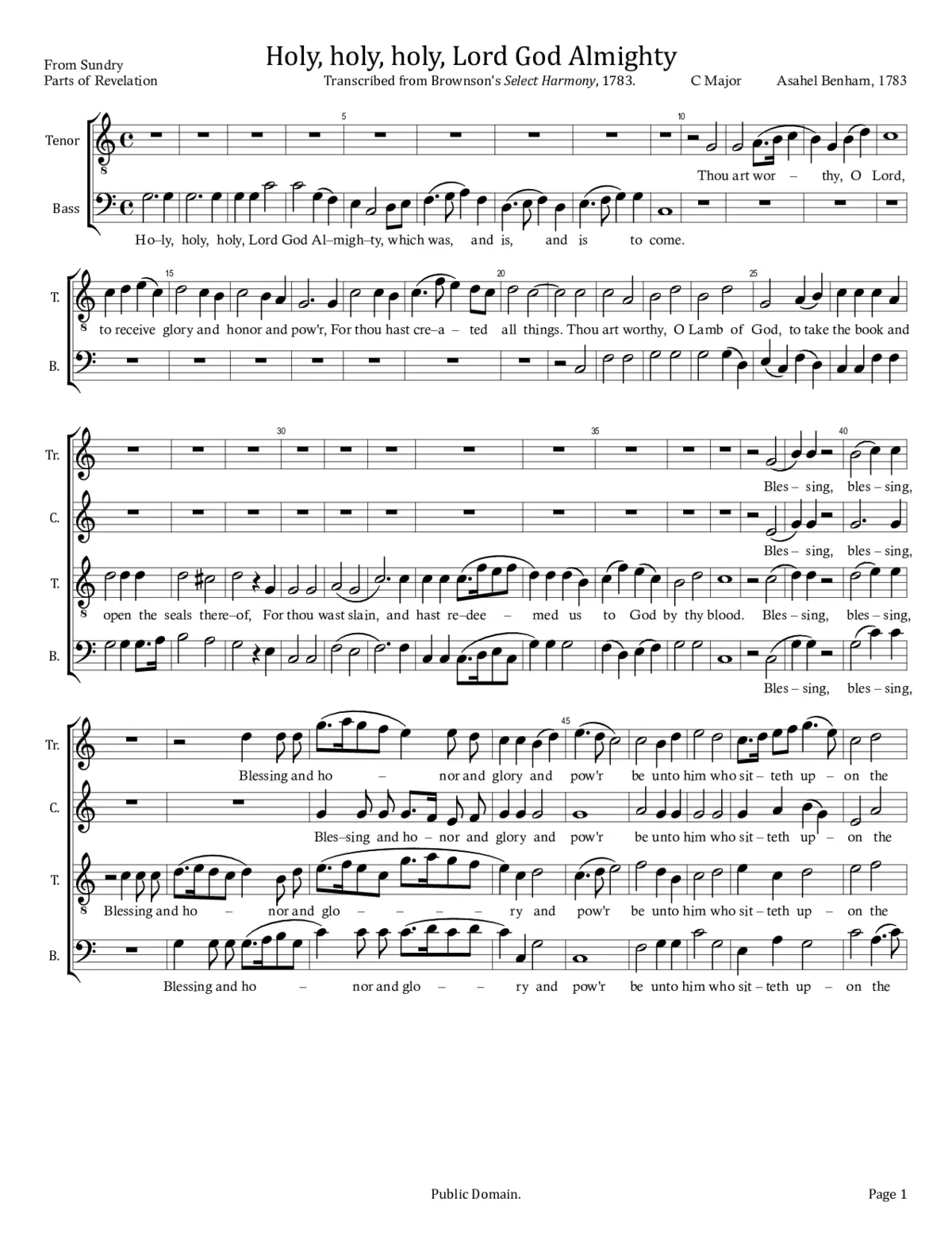 Holy, holy, holy, Lord God Almighty - Page 1