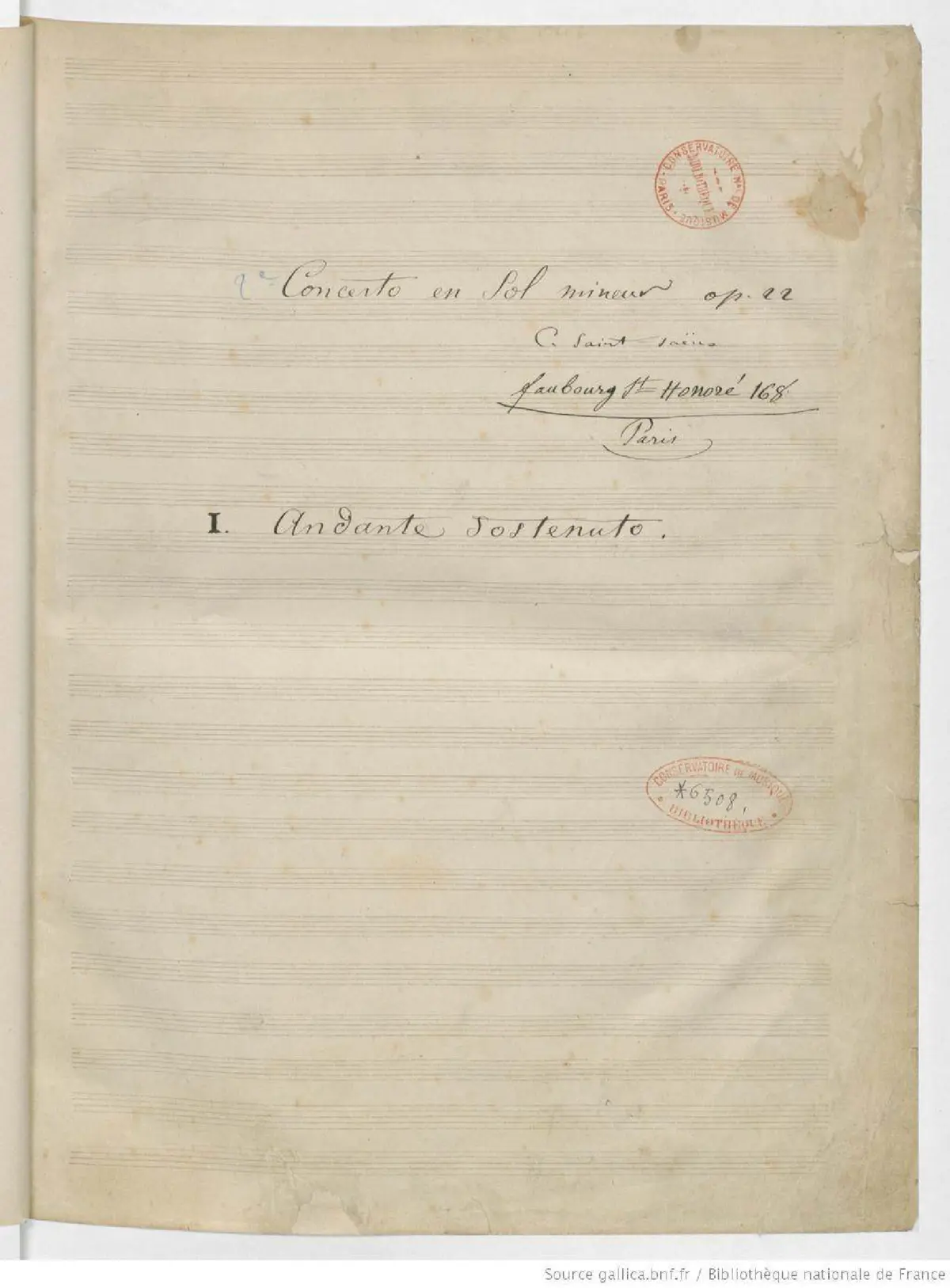 Deuxième Concerto pour Piano et Orchestre - Page 1