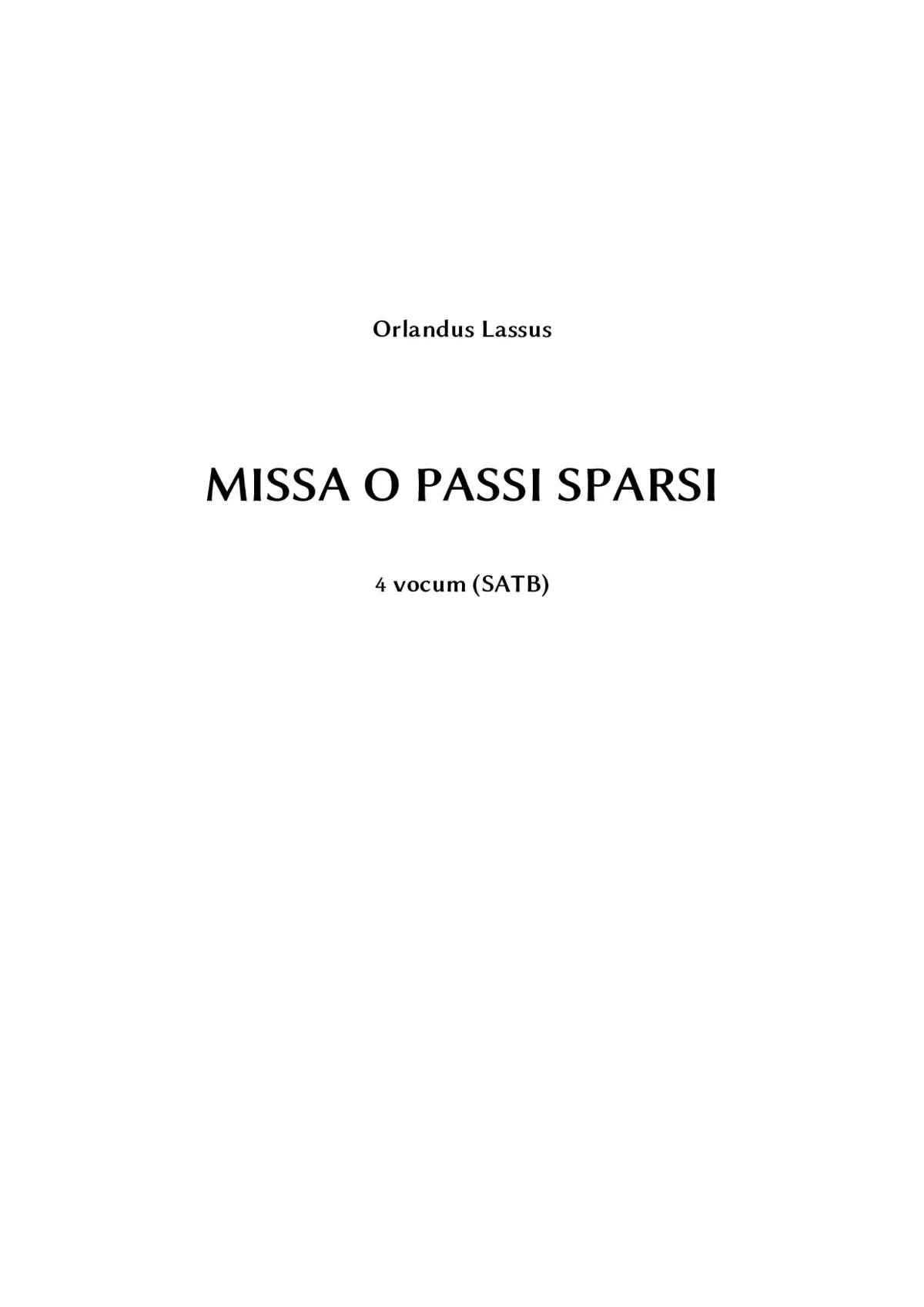 Missa O passi sparsi - Page 1