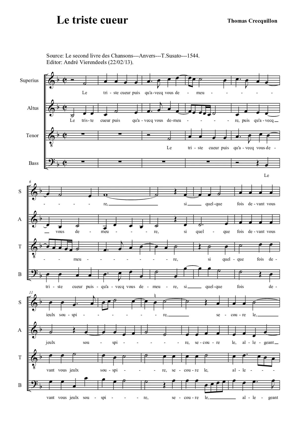 Le triste cueur - Page 1