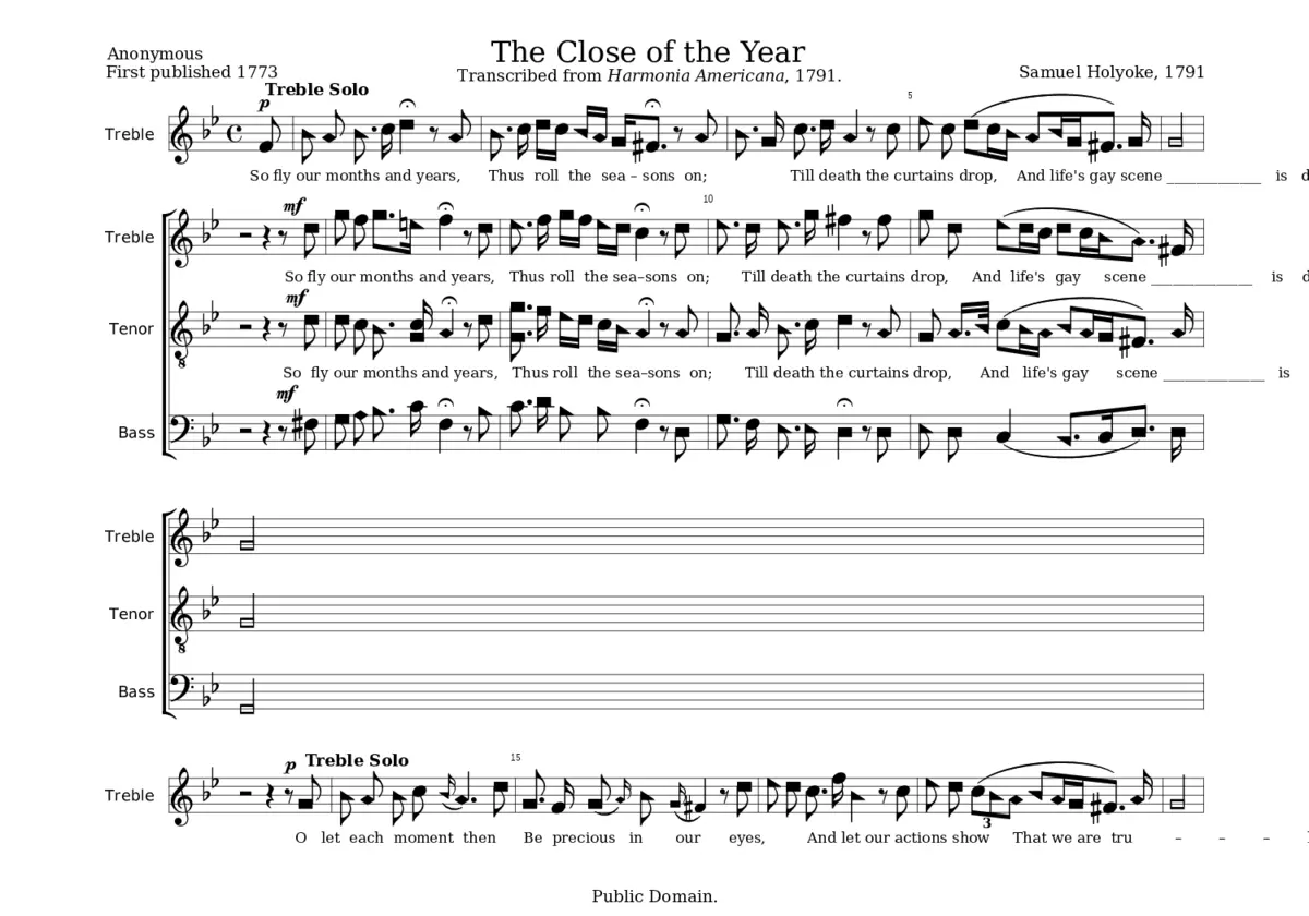 The Close of the Year - Samuel Holyoke - Page 1