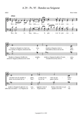 A 29 : Ps. 95 : Rendez au Seigneur