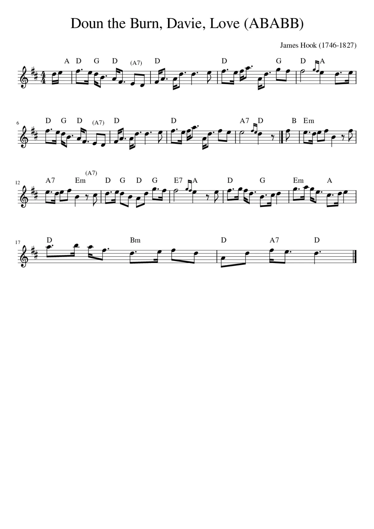 Doun the Burn Davie Love (ABABB) - Page 1