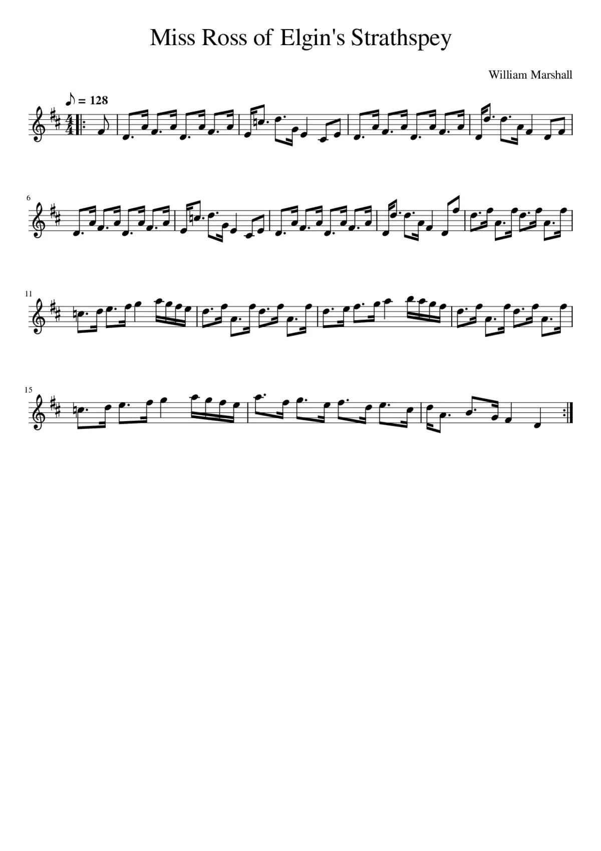 Miss Ross of Elgin's Strathspey - Page 1