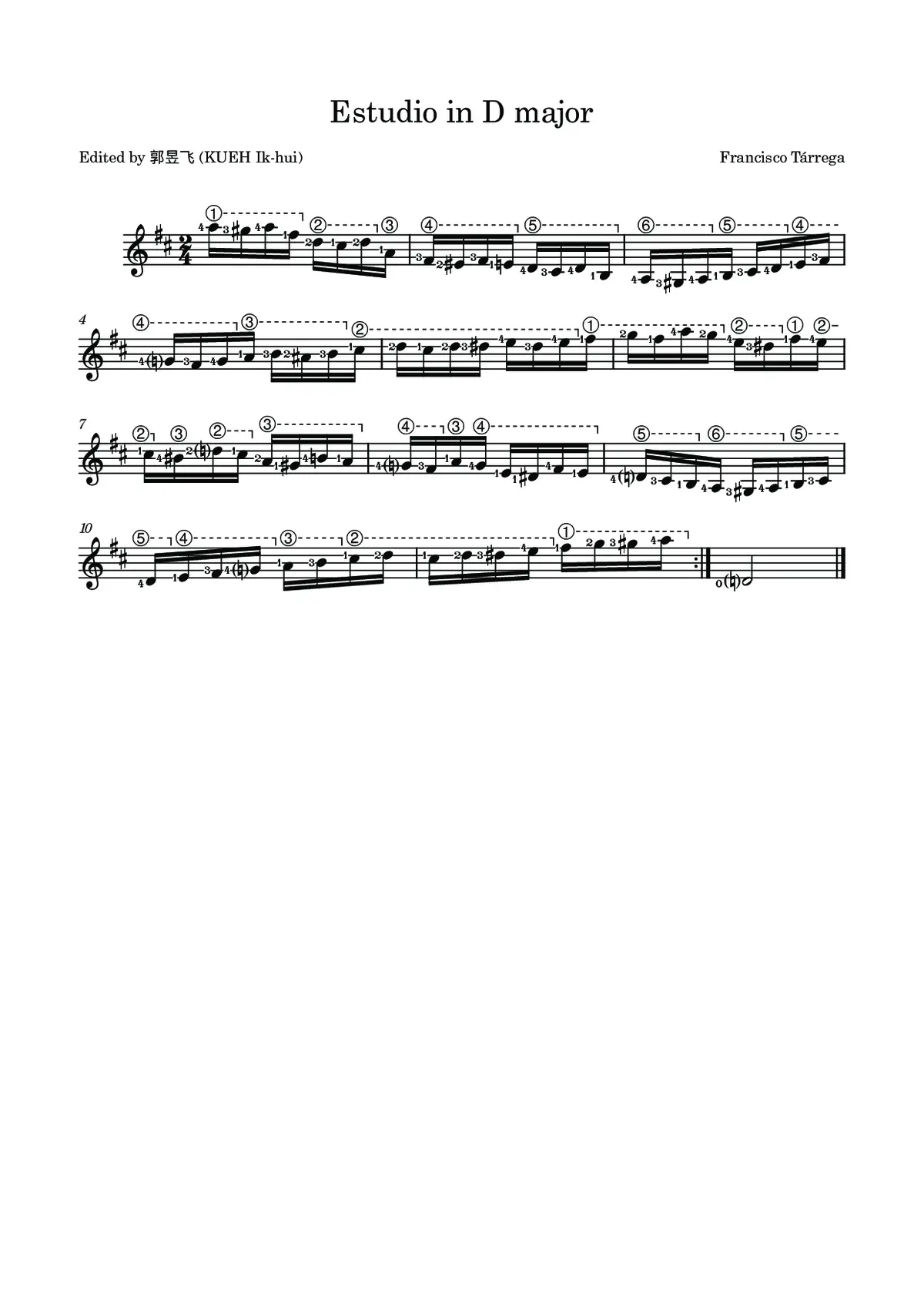 Estudio in D major - Page 1
