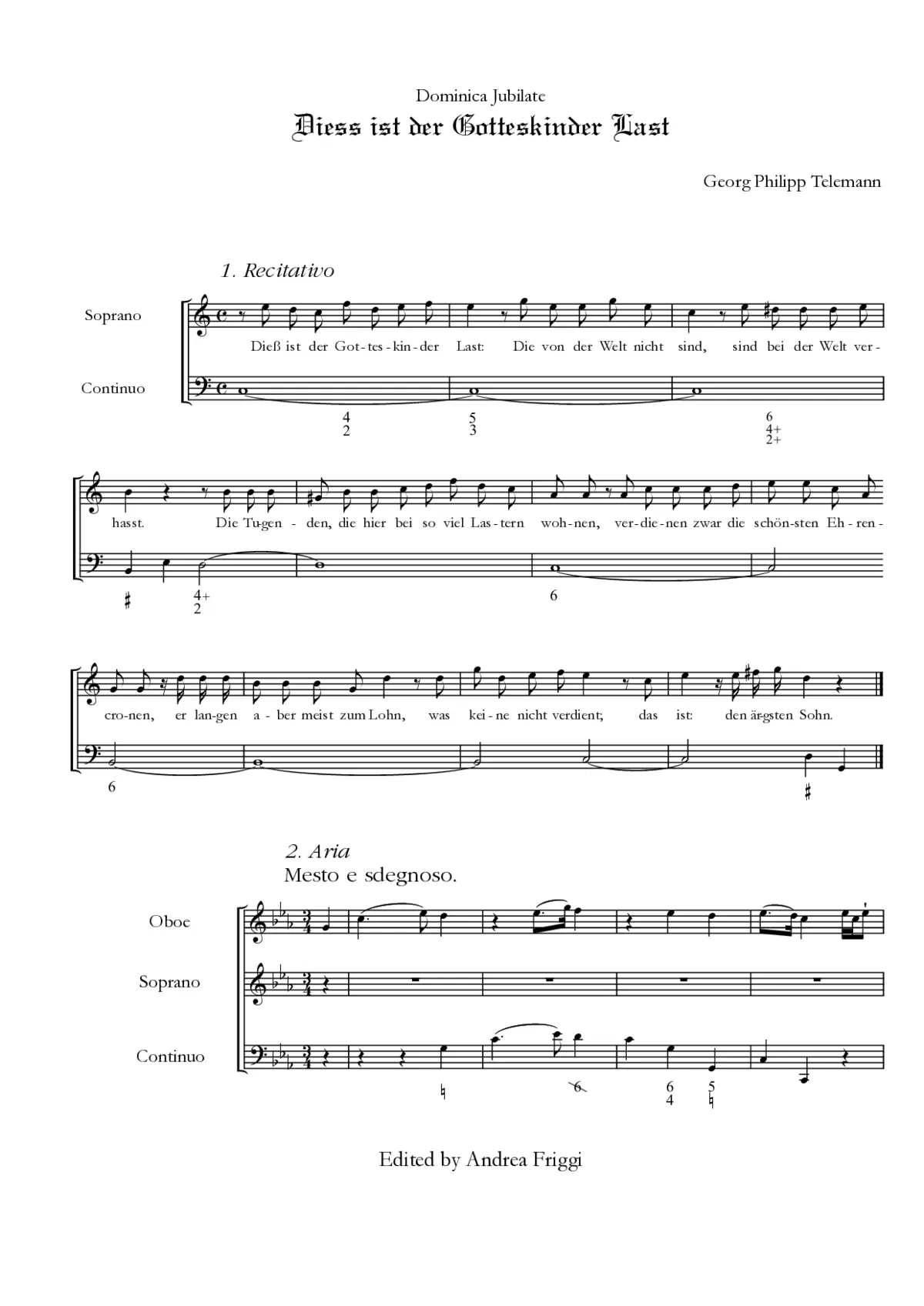 Diess ist der Gotteskinder Last from Dominica Jubilate - Page 1
