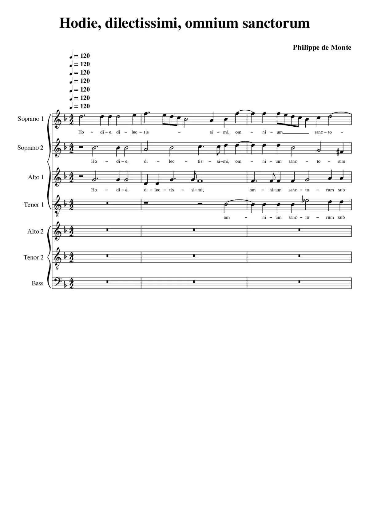 Hodie dilectissimi omnium sanctorum - Page 1