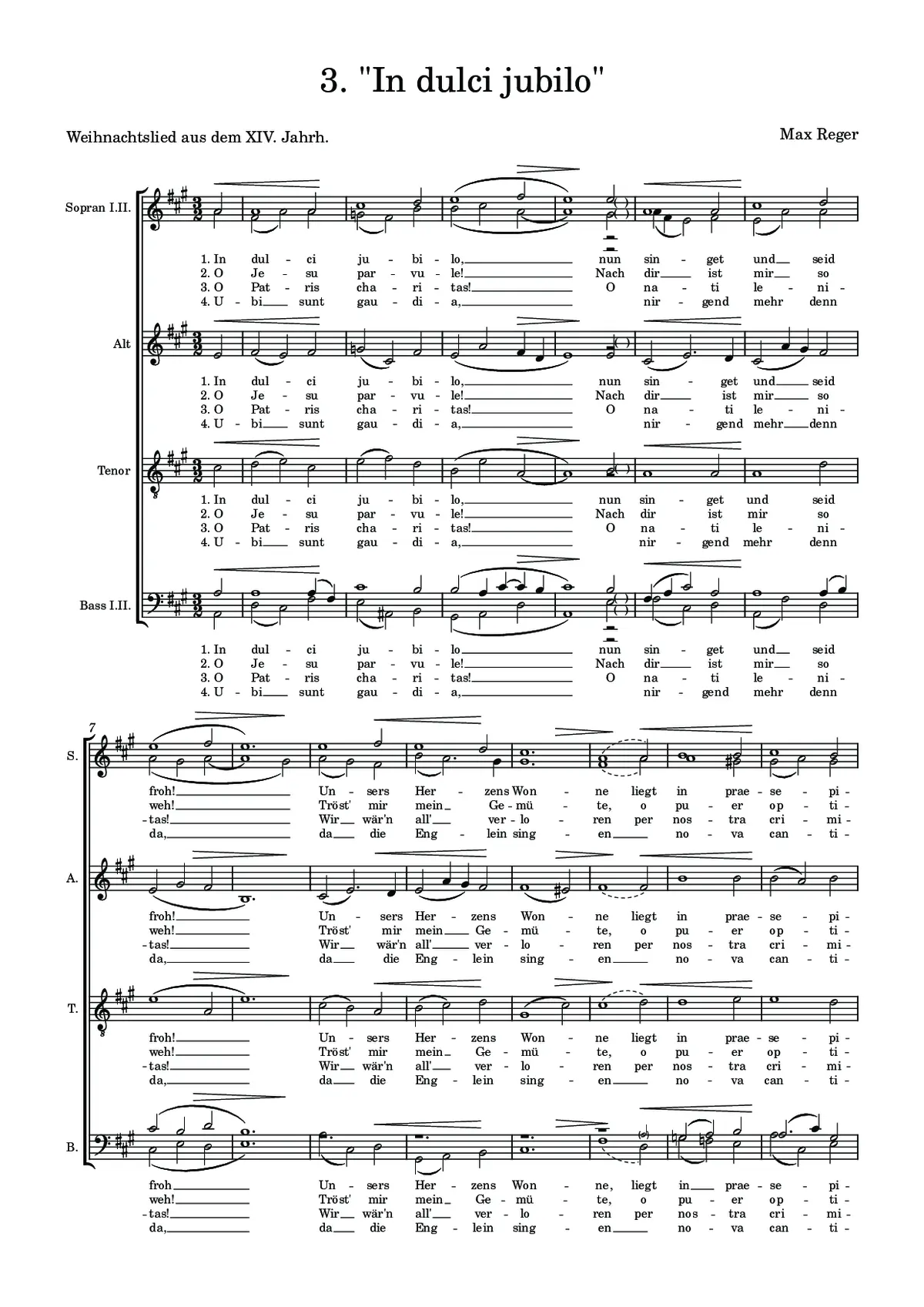 In dulci jubilo, WoO VI/13, No. 3 - Page 1