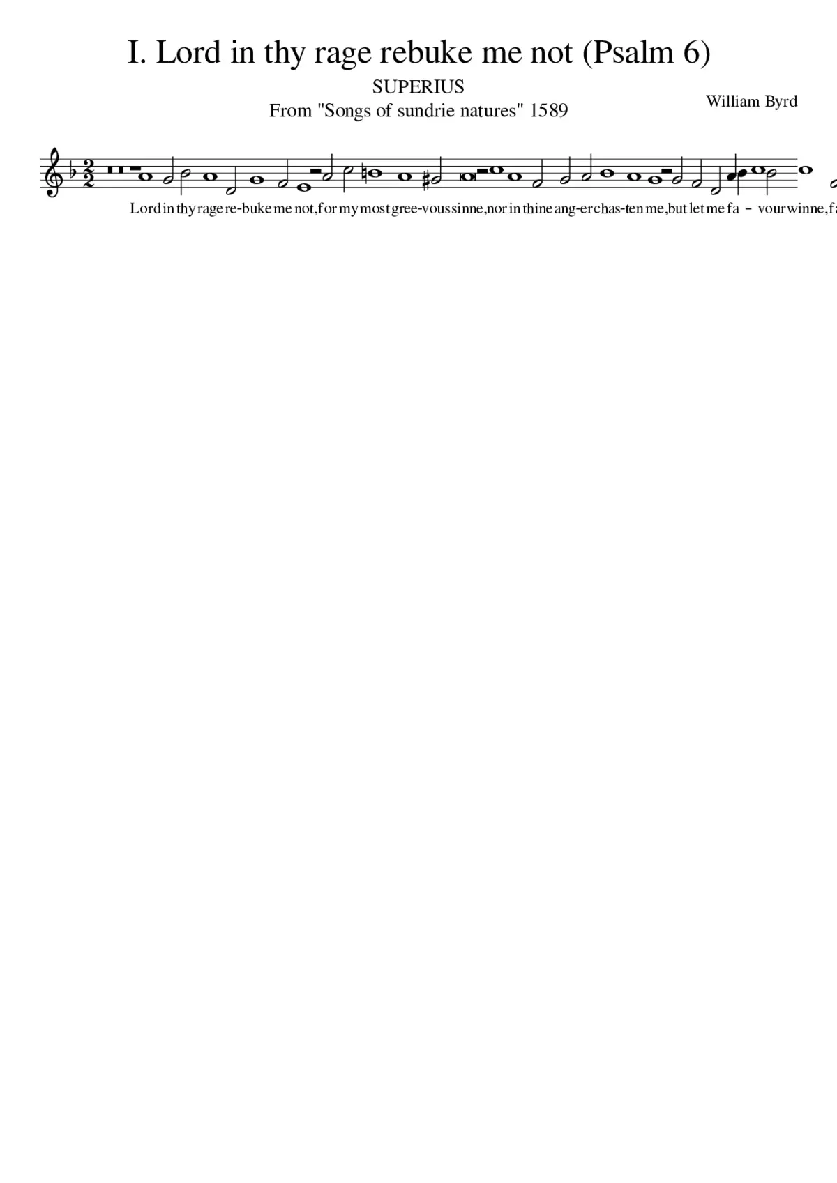 I. Lord in thy rage rebuke me not (Psalm 6) - Page 1