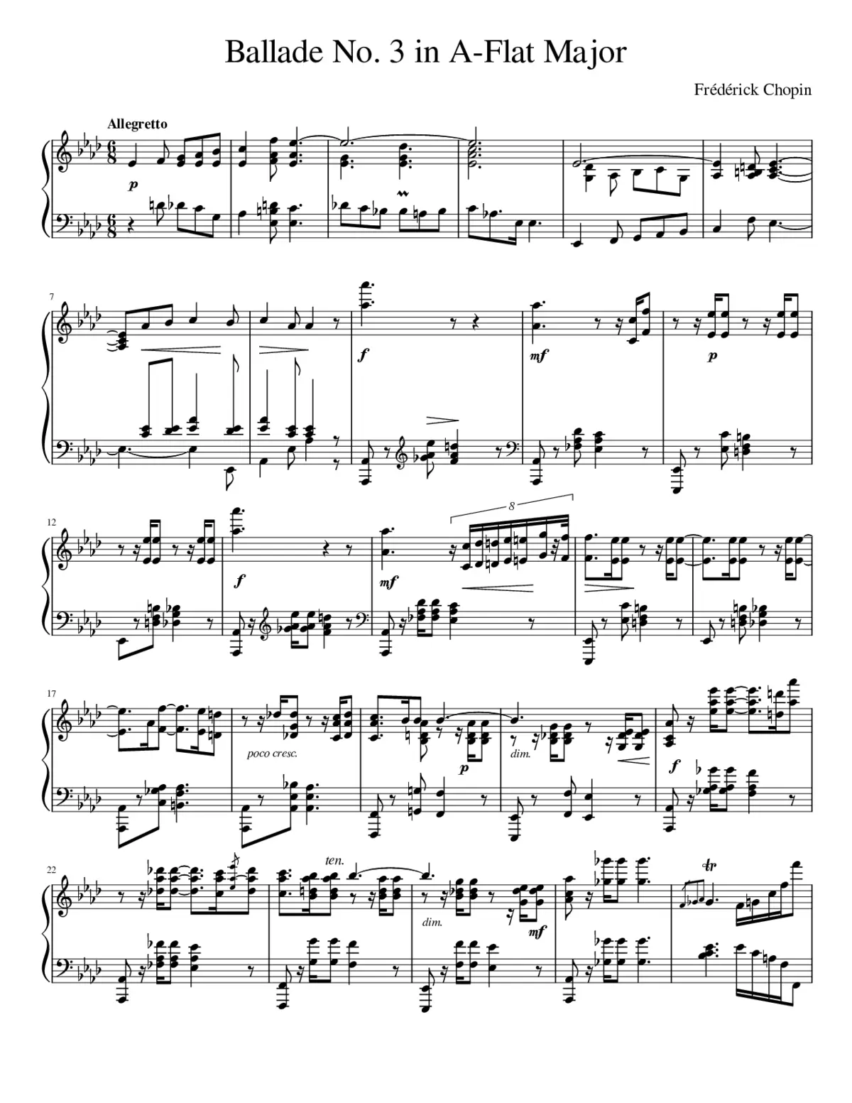 Ballade No.3 Op.47 - Page 1