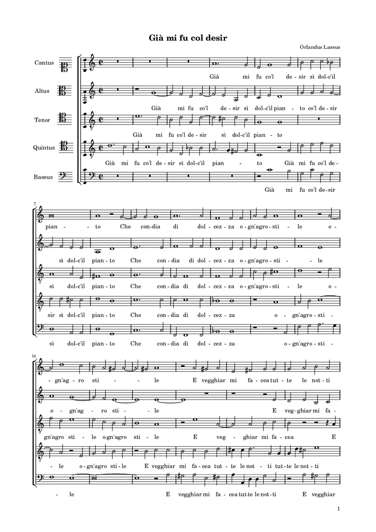 Già mi fu col desir - Page 1