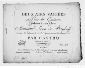 2 Airs Variés pour la Guitare