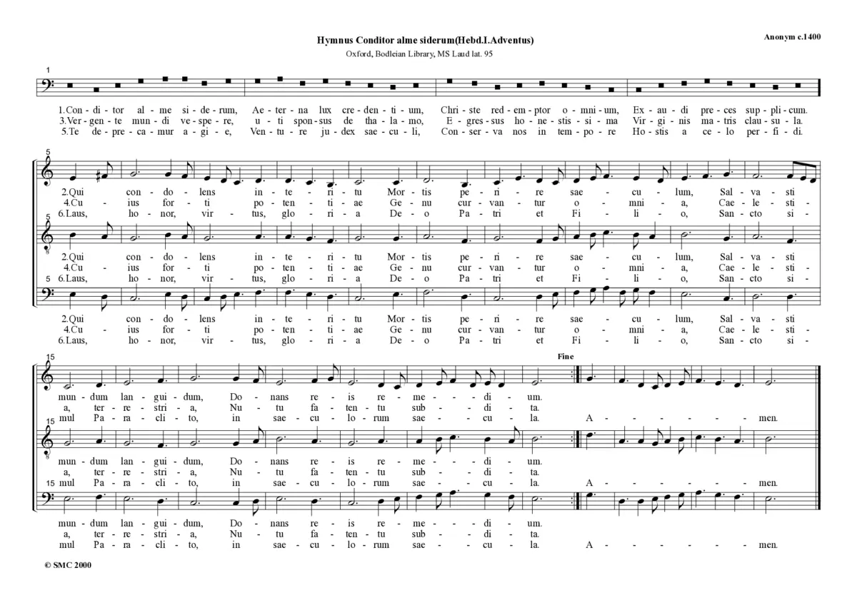 Conditor alme siderum (Hymnus) - Page 1