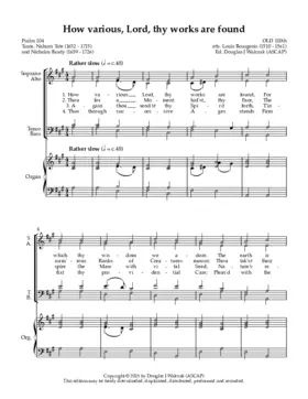 How various, Lord, thy works are found