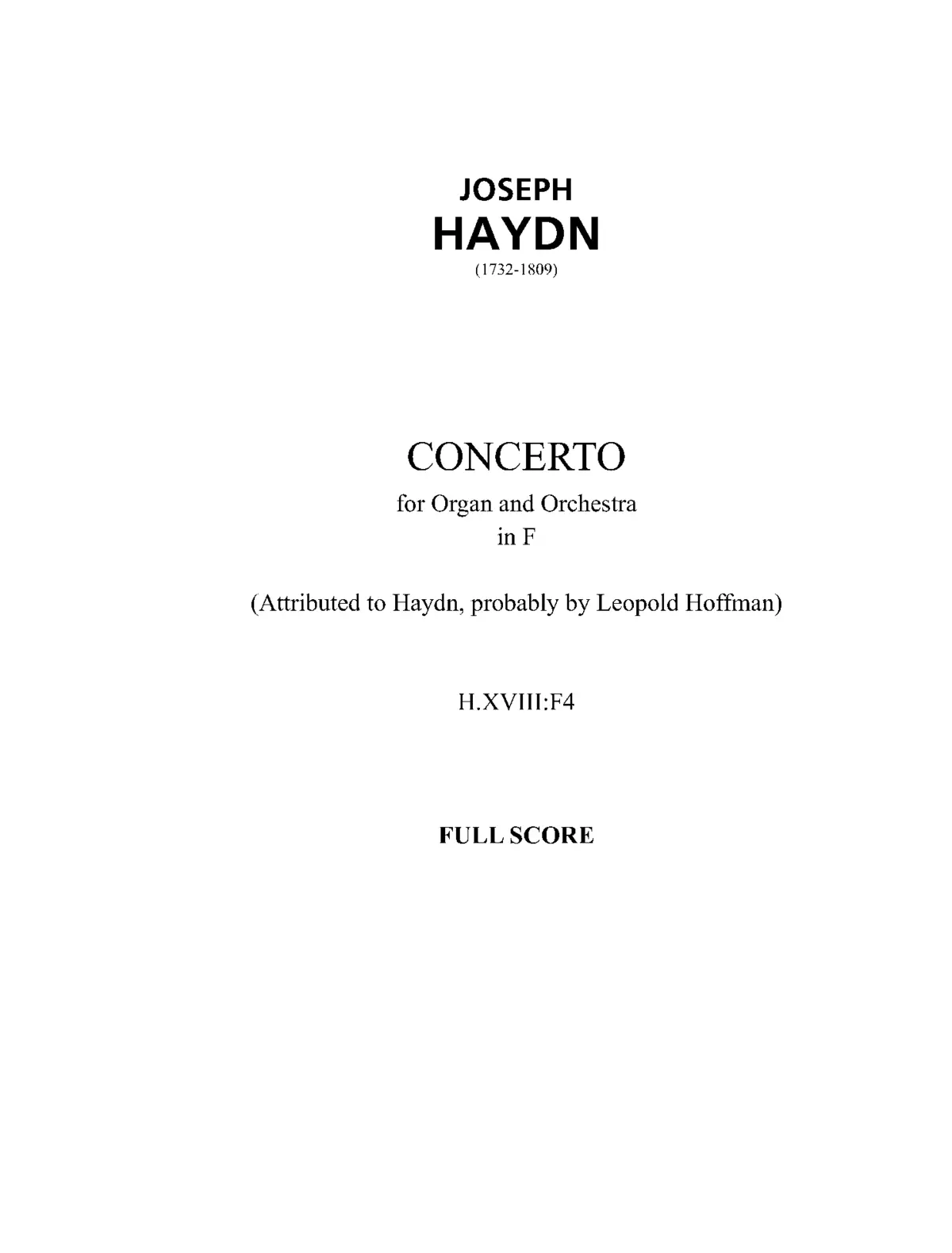 Organ Concerto in F major - Page 1