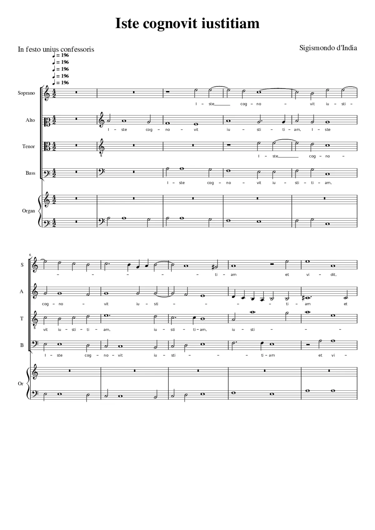 Iste cognovit iustitiam - Page 1