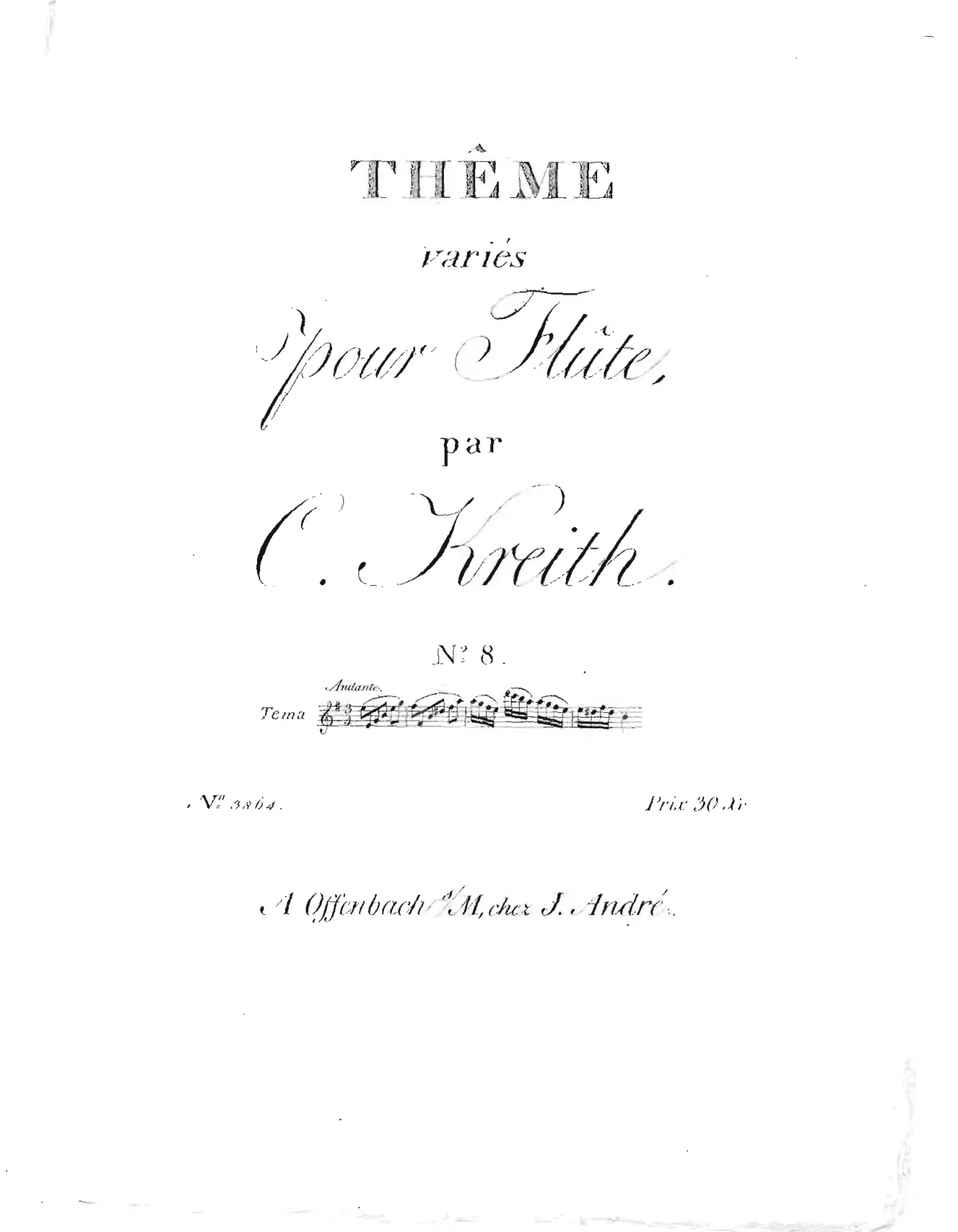 12 Variations for Flute, Book 8 - Page 1