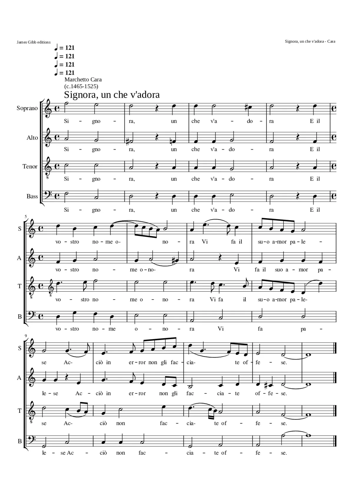 Signora un che v'adora - Page 1