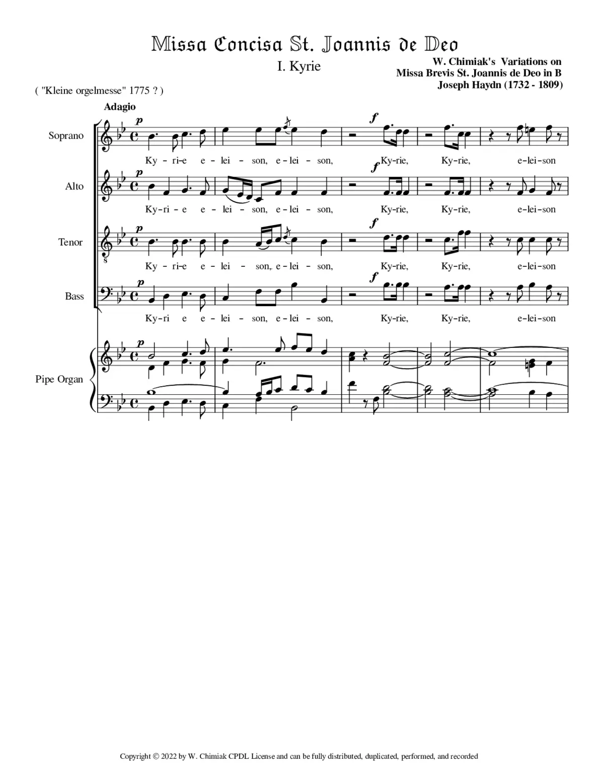Missa Concisa St. Joannis de Deo - Page 1