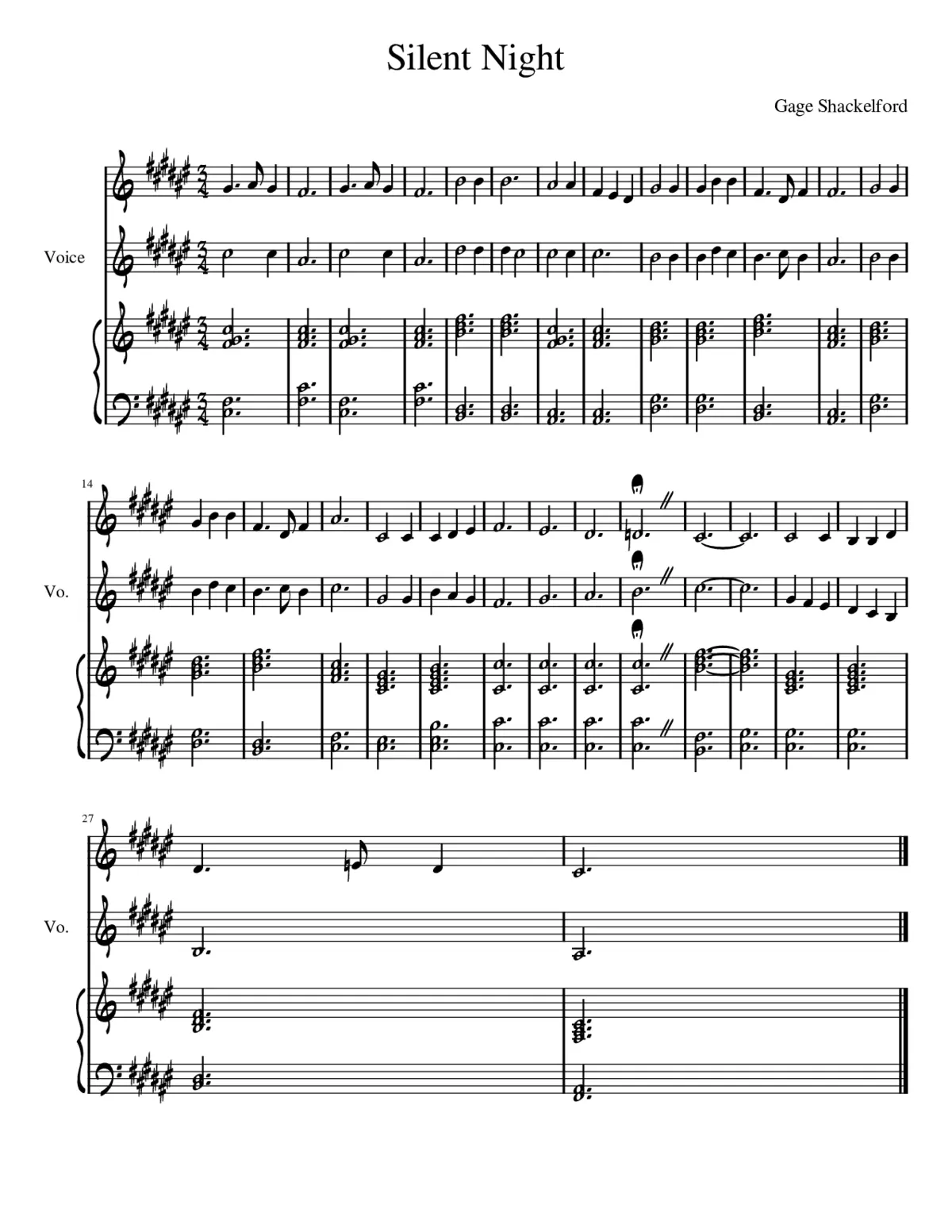 Stille Nacht heilige Nacht H.145 - Page 1