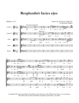 Resplenduit facies ejus