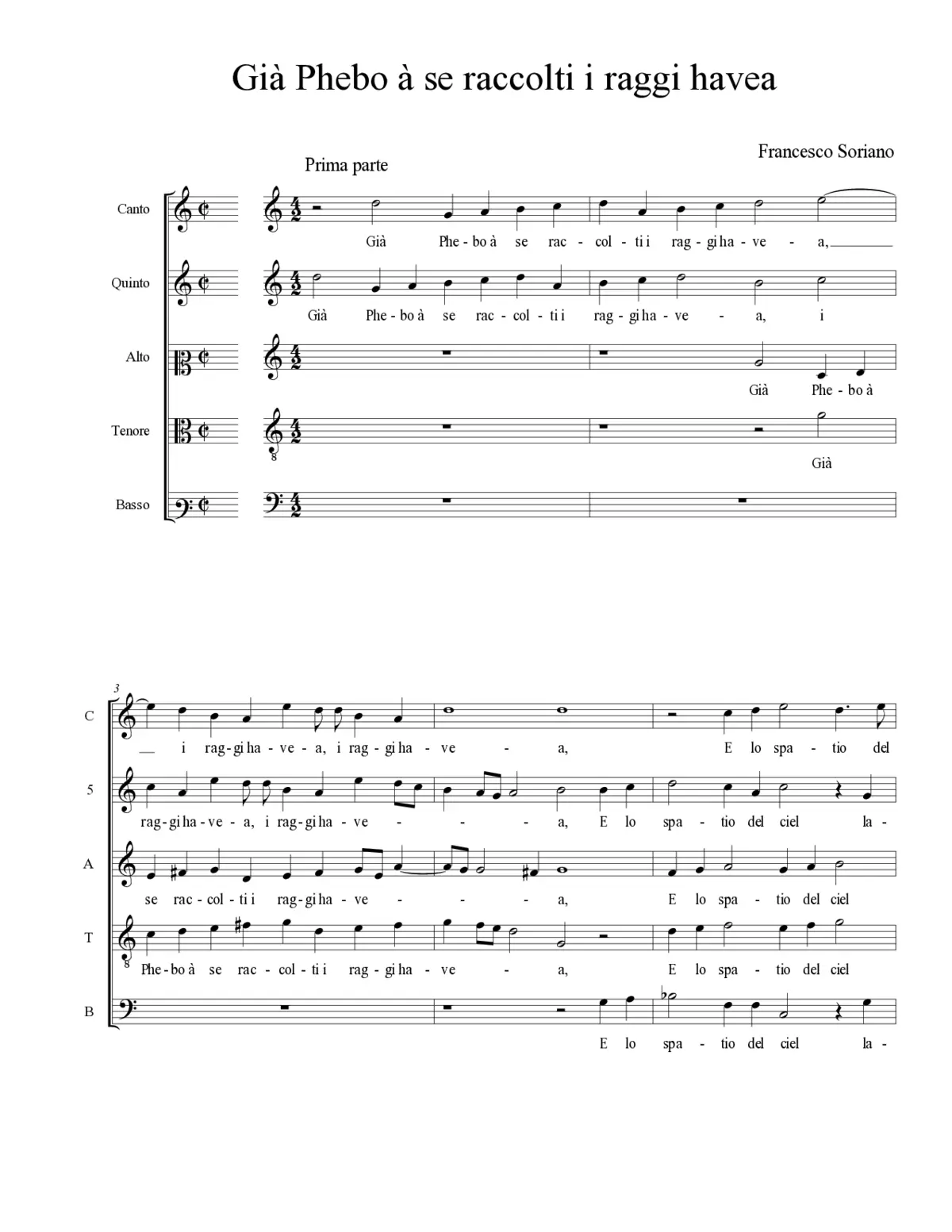 Già Phebo à se raccolti i raggi havea - Page 1