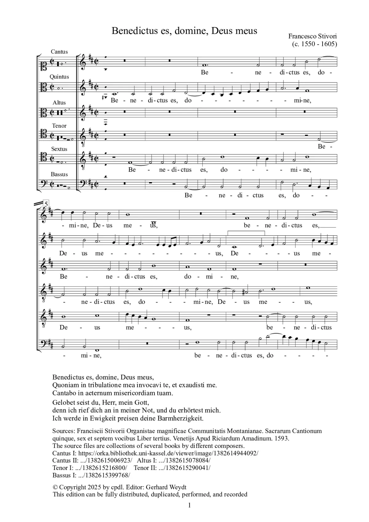 Benedictus es, domine, Deus meus - Page 1