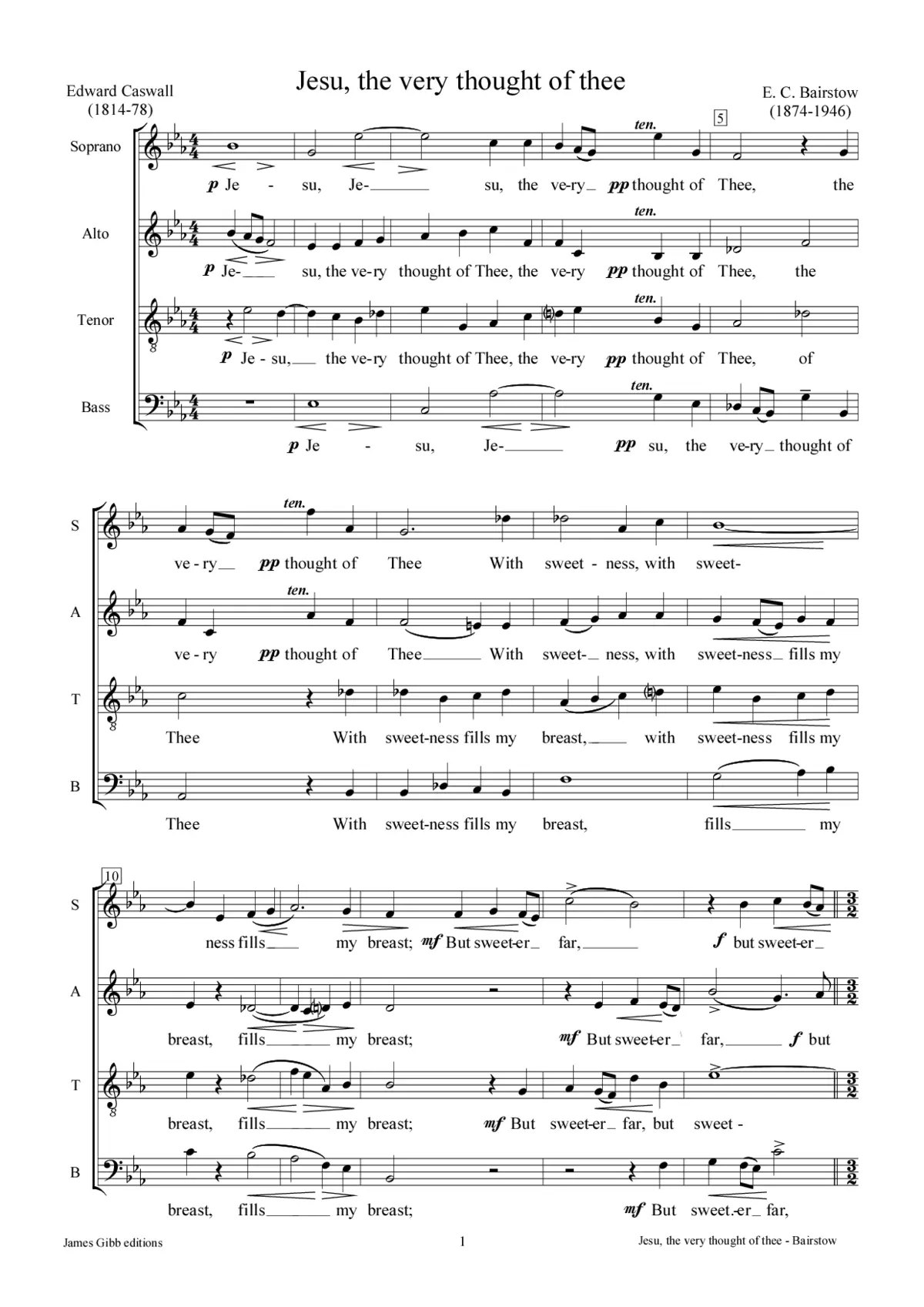 Jesu, the very thought of thee - Page 1