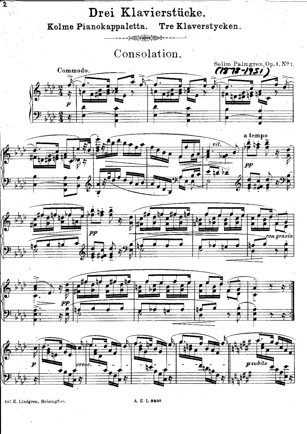 3 Piano Pieces - Page 1
