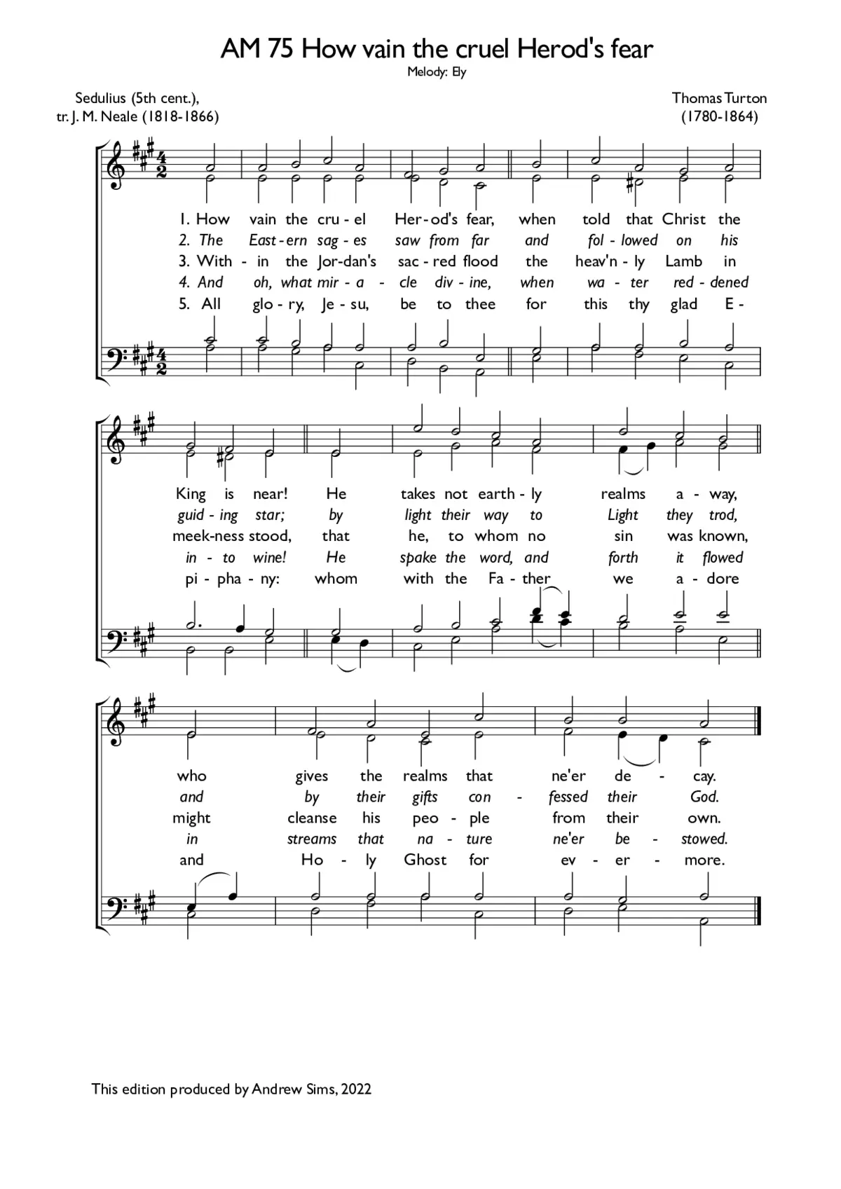 How vain the cruel Herod's fear - Page 1