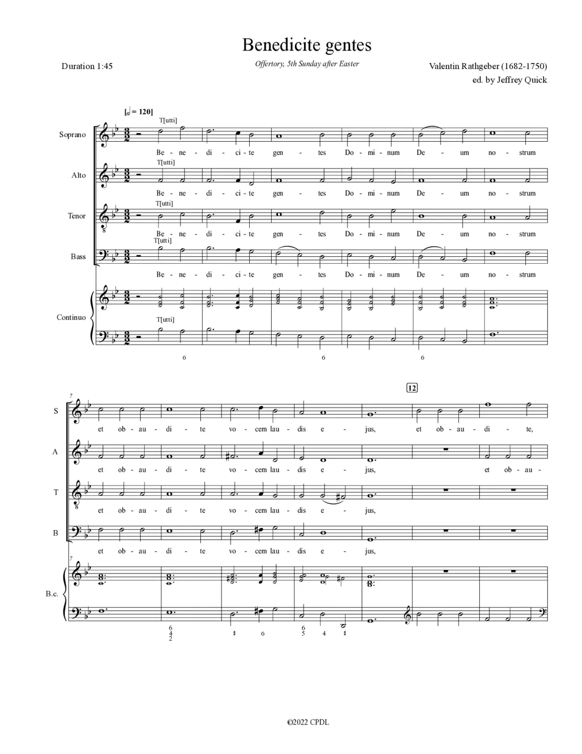 Benedicite gentes - Page 1