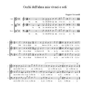 Occhi dell'alma mia vivaci e soli