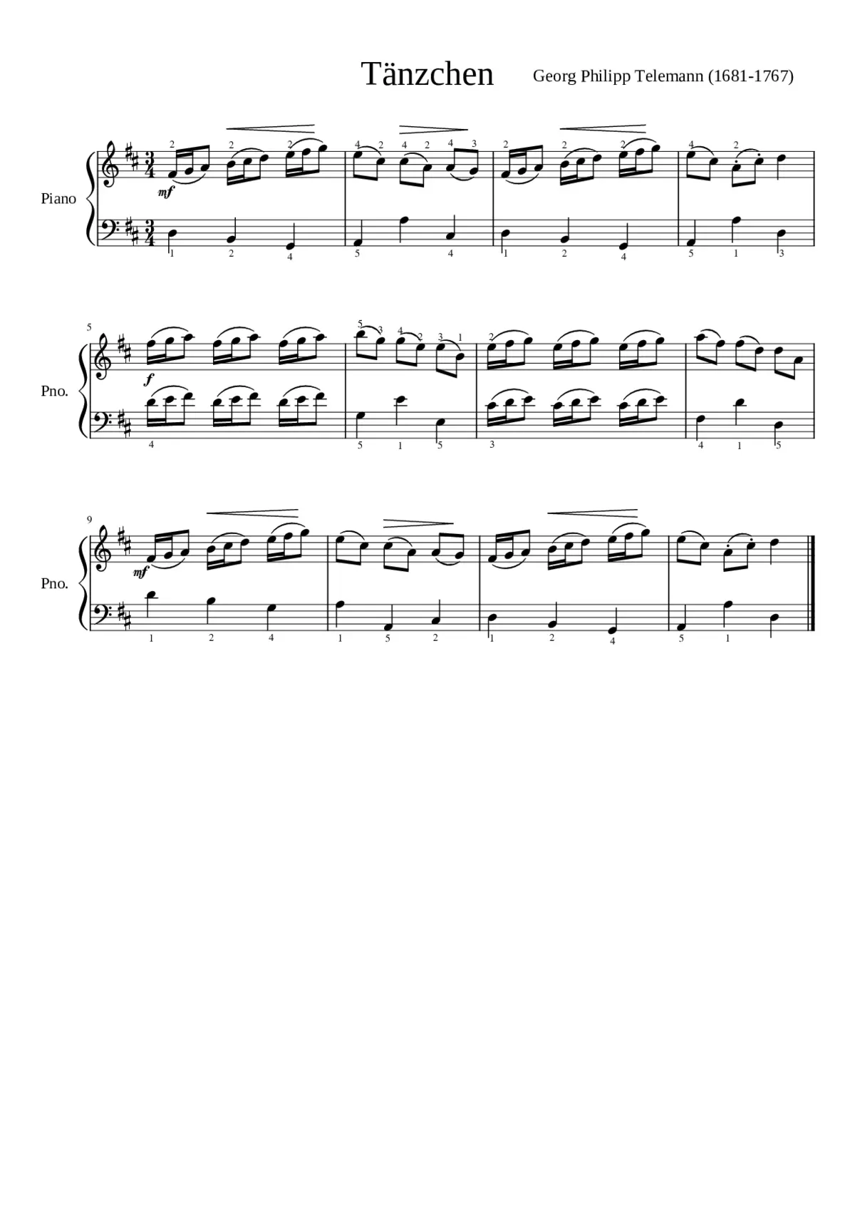Tänzchen (easy piano) - Page 1