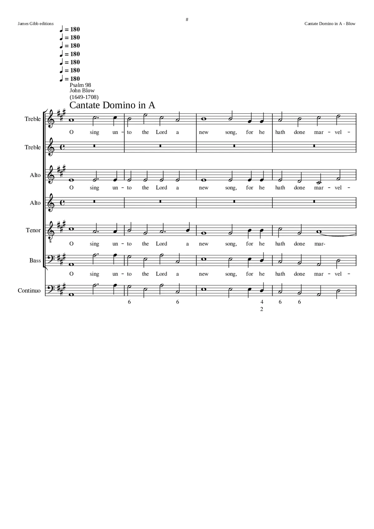 Cantate Domino in A - Page 1