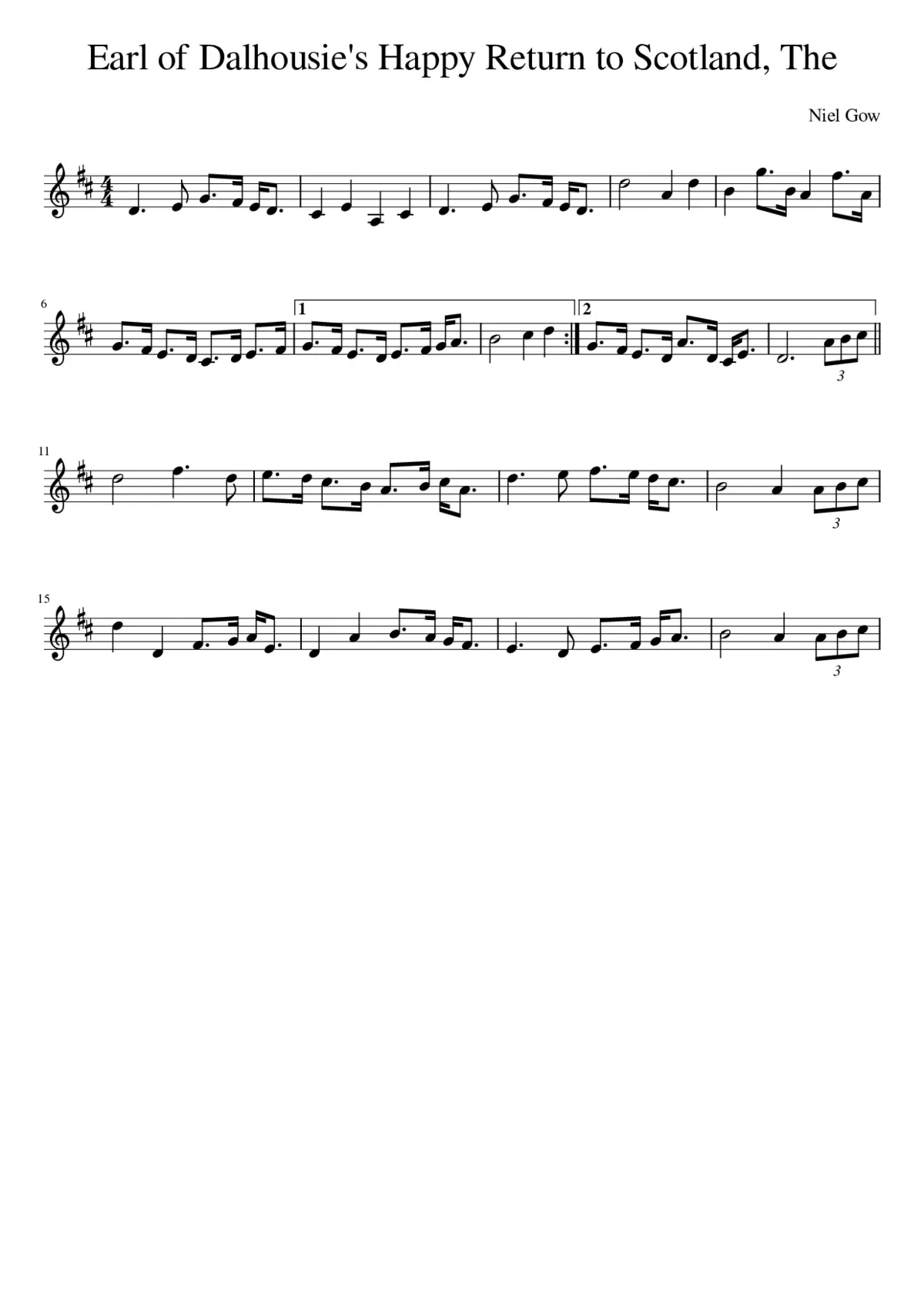 The Earl of Dalhousie's Happy Return to Scotland - Page 1