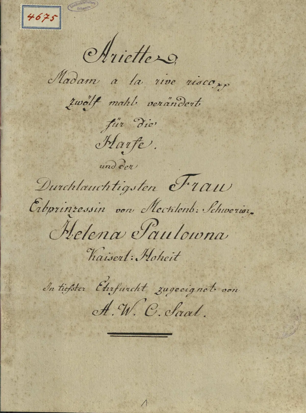 12 Variations on Madam a la Rive Risco - Page 1