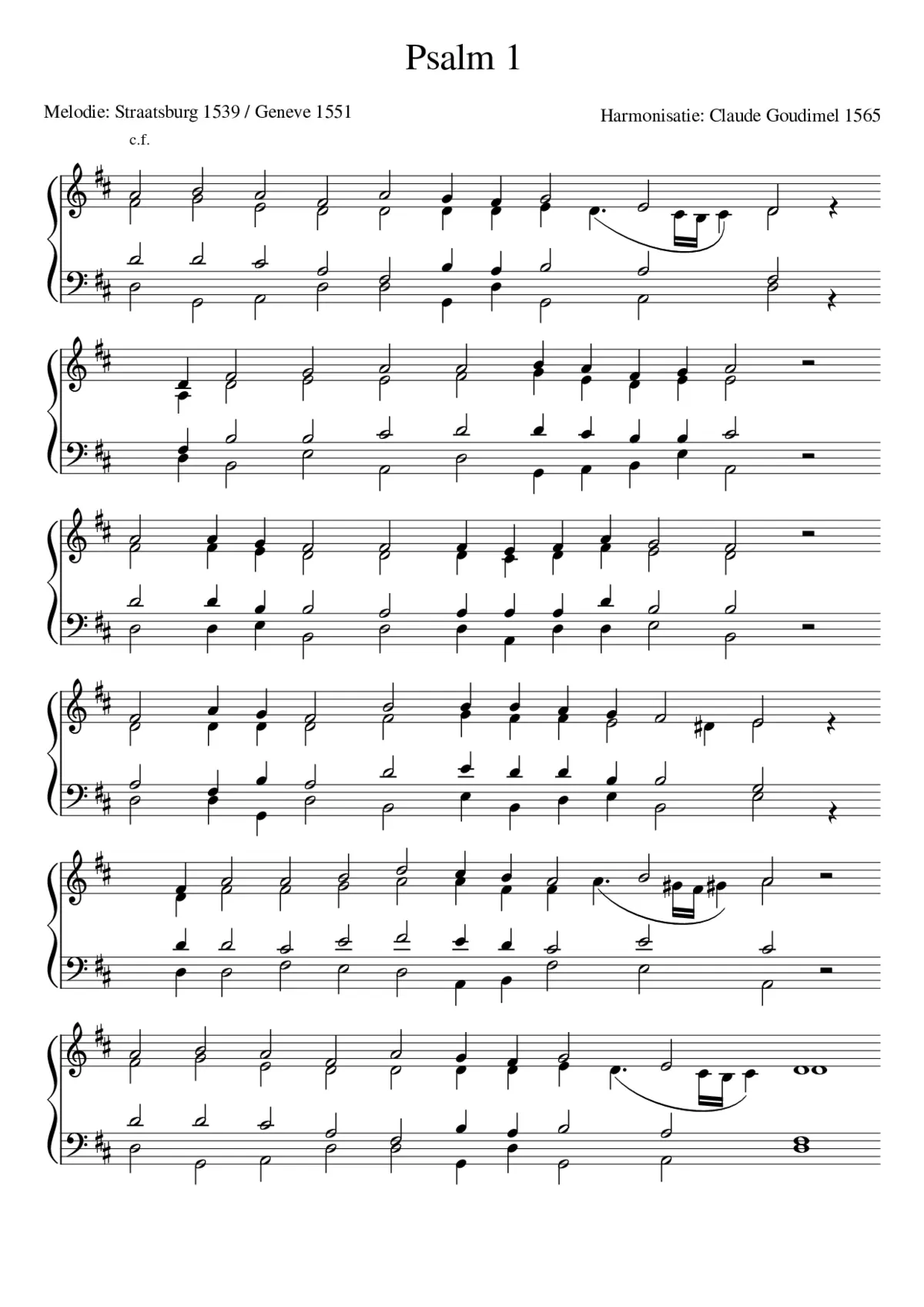 Goudimel Psalms 001 - Page 1