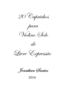 20 Caprichos para Violino Solo de Livre Expressão