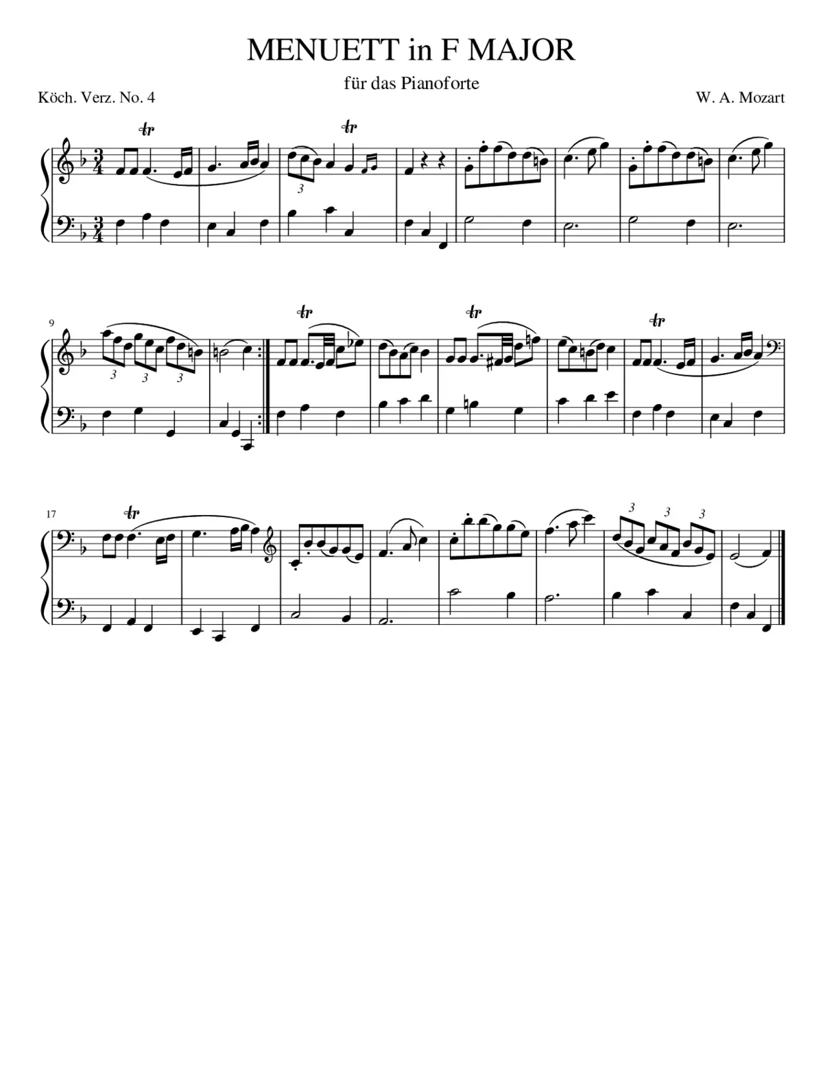 Minuet in F major K.4 - Page 1