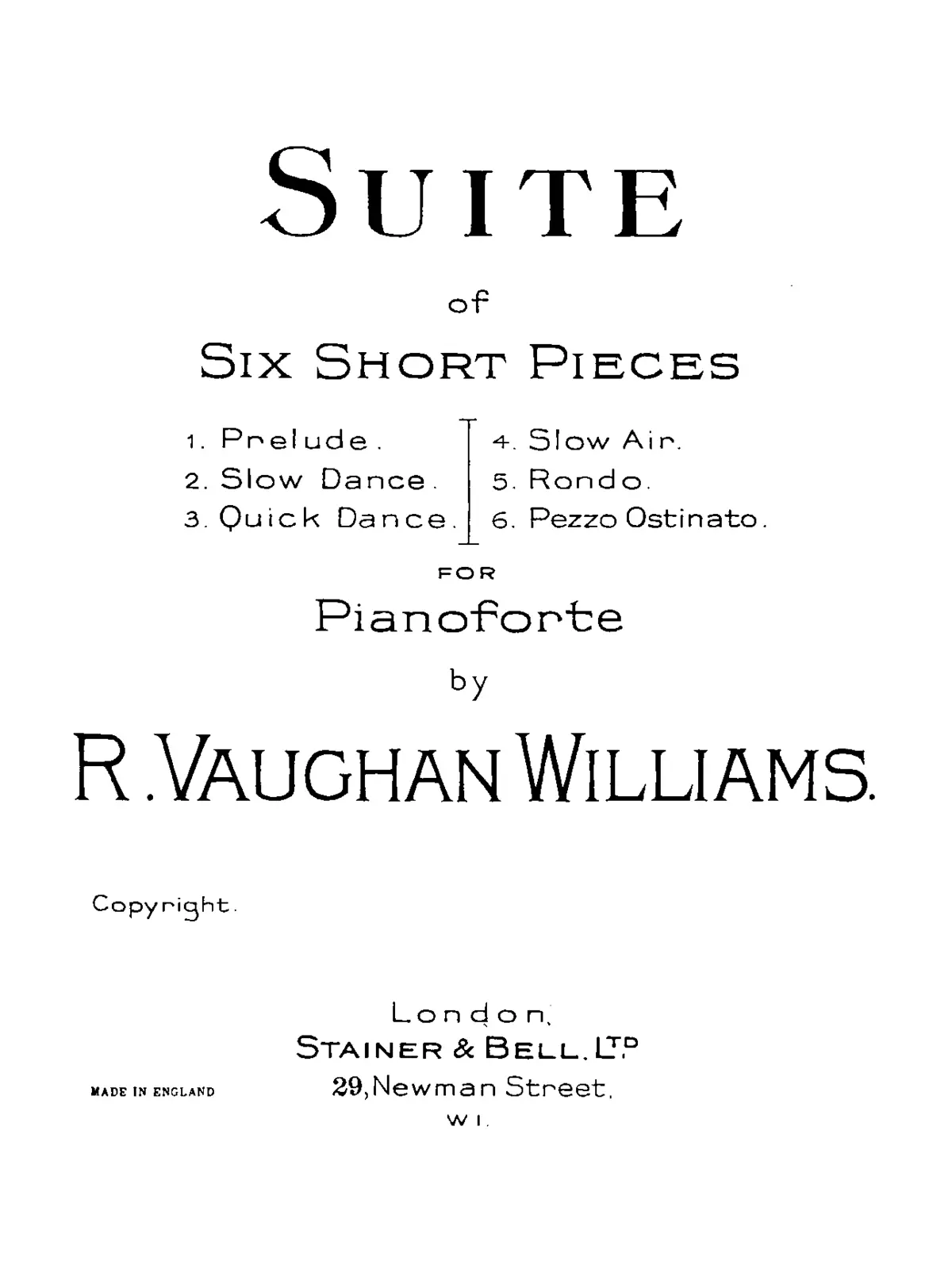 Suite of 6 Short Pieces - Page 1