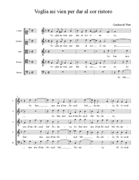 Voglia mi vien per dar al cor ristoro