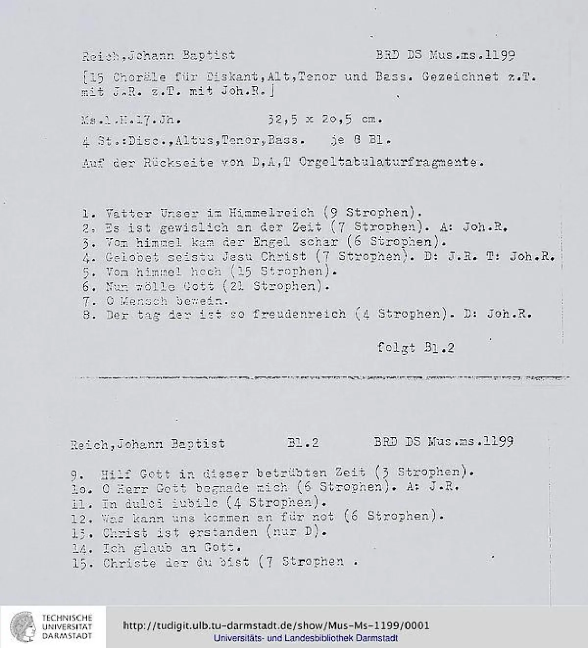 15 Choräle - Page 1