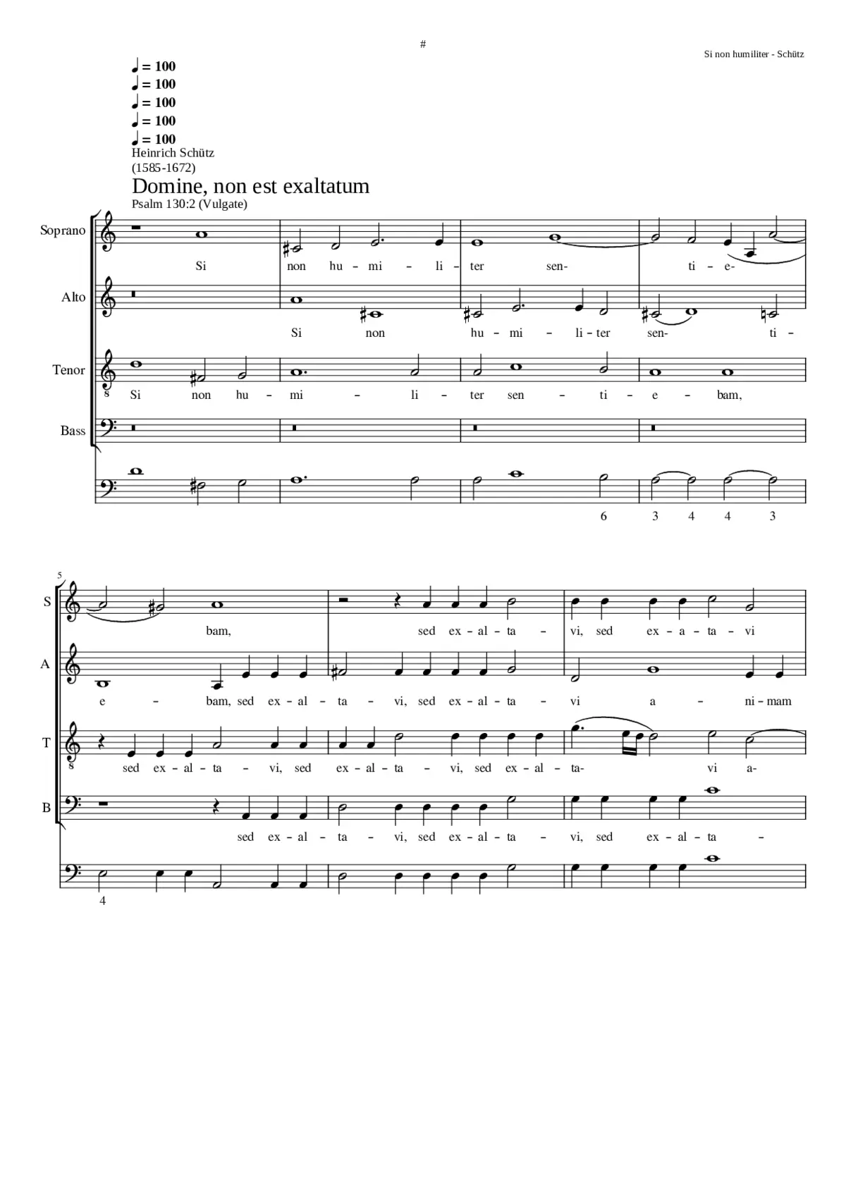 Si non humiliter sentiebam SWV 79 - Page 1