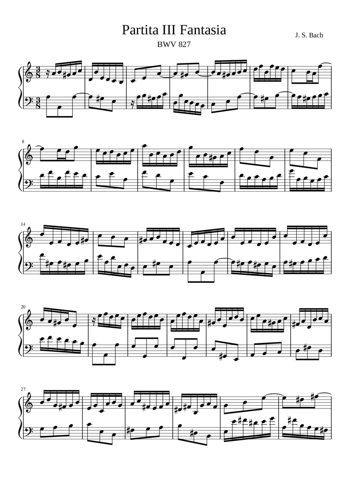Partita in A minor BWV 827 - Page 1