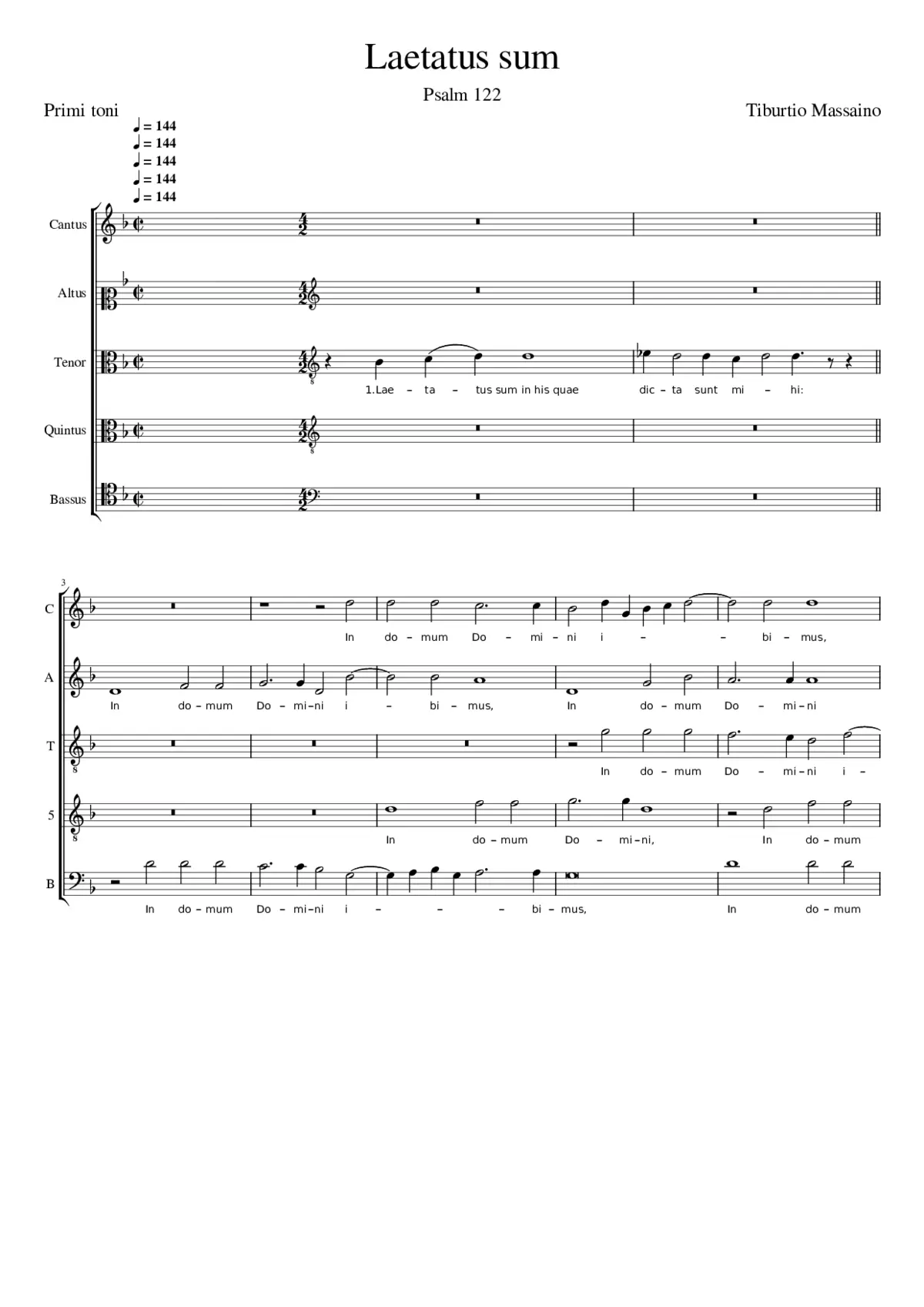 Laetatus sum - Page 1