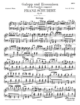 Galop and 8 Ecossaises, D.735