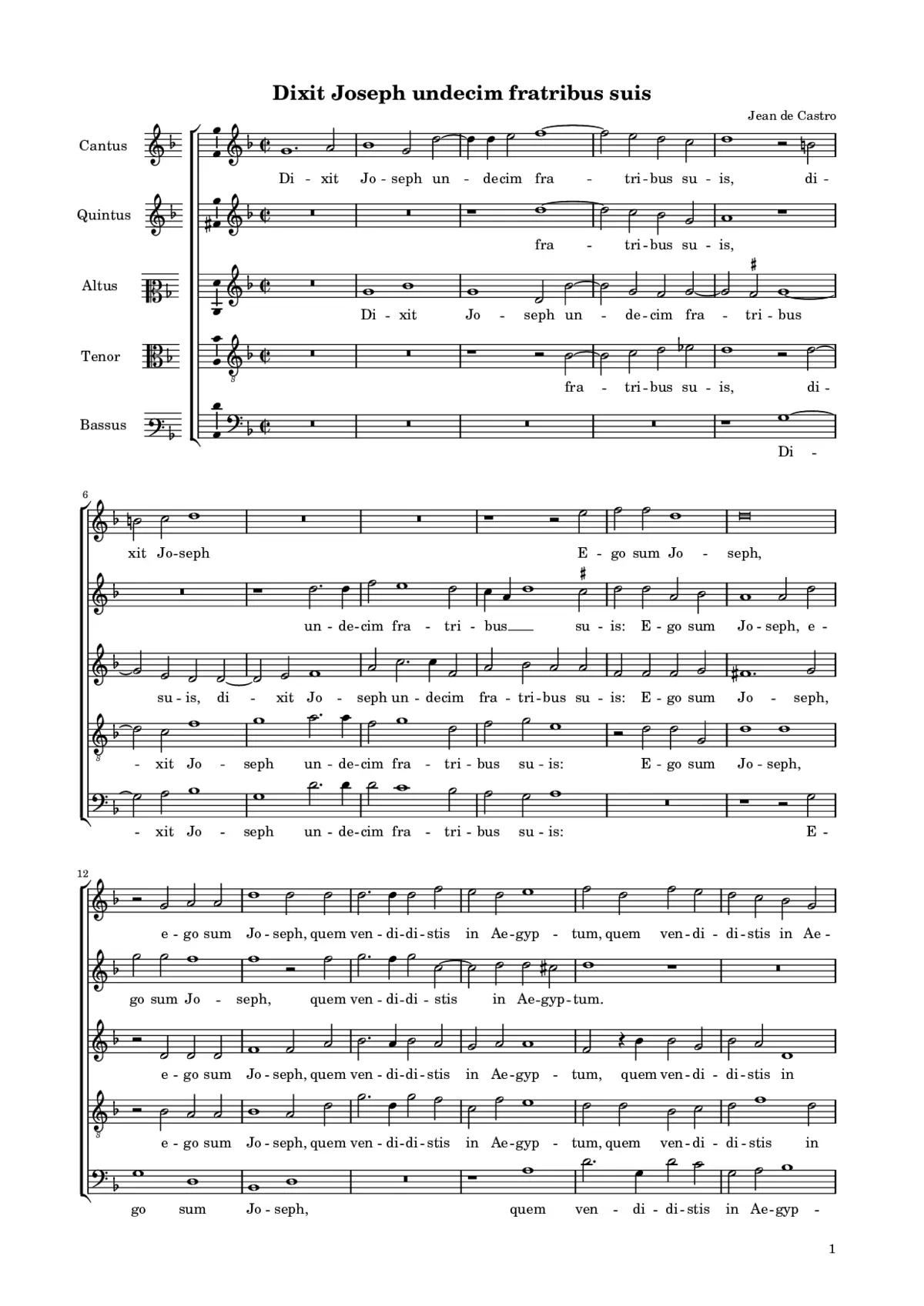 Dixit Joseph undecim fratribus suis - Page 1