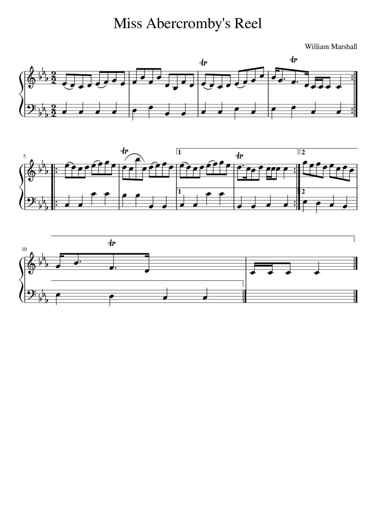 Miss Abercromby's Reel - Page 1